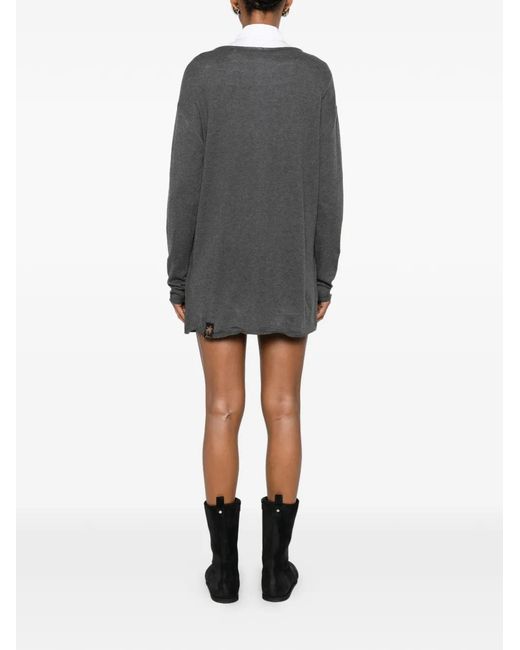 N°21 Black Mini Logo-Print Knitted Dress