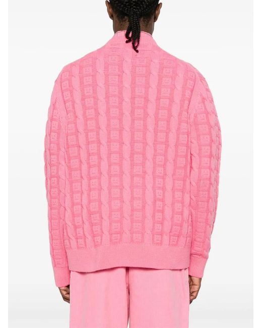 Acne Pink Cable-Knit Jumper