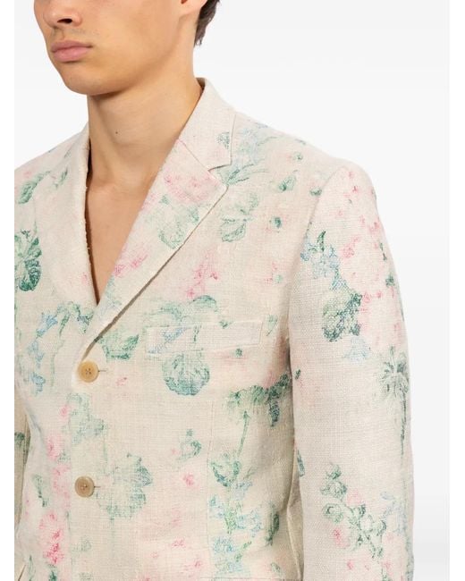 Junya Watanabe White Rose-Print Blazer for men