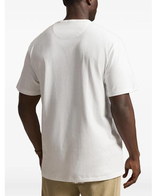 Polo Ralph Lauren White Embroidered-Logo T-Shirt for men