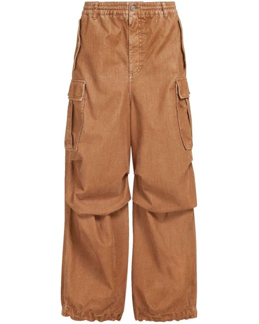 Marni Brown Draped-detail Cargo Pants for men