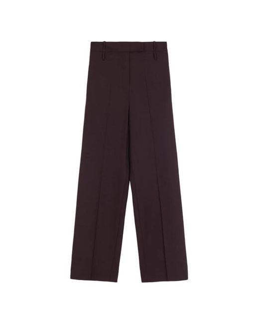 Alysi Purple Pressed-Crease Wide-Leg Trousers