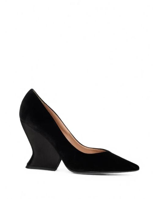 Alberta Ferretti Black Sculptural Geometric-Heel Pumps
