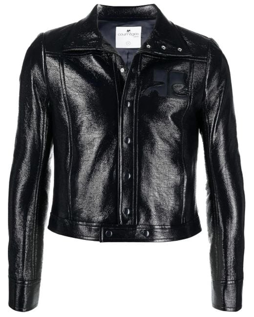 Courreges Black Vinyl Jacket for men