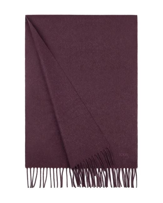 Tod's Purple Fringed Scarf for men