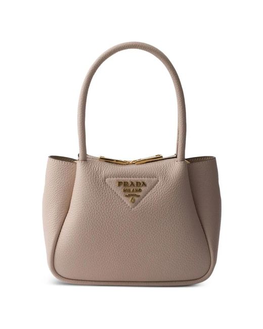 Prada White Mini Leather Tote Bag