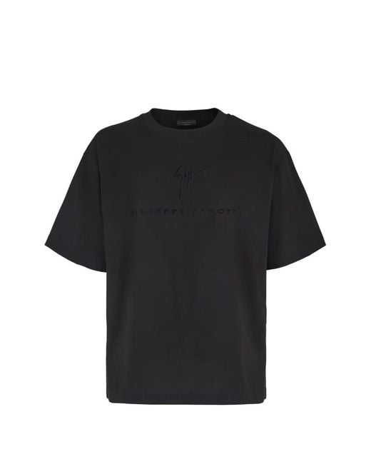 Giuseppe Zanotti Black Giuseppe Zanoti Lr-67 Logo-Detail T-Shirt for men