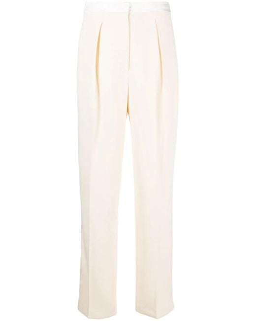 Forte_forte White Pleat-Detail High-Waist Trousers