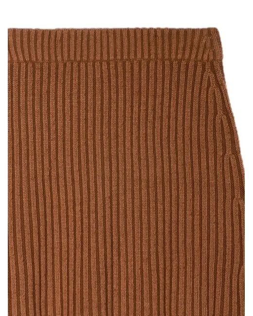 Bompard Brown Minijupe À Design Côtelé