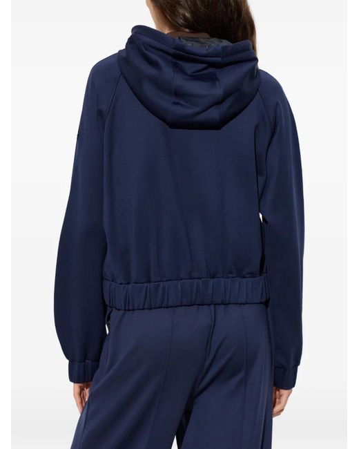 Moncler Blue Logo-Patch Zip-Up Hoodie