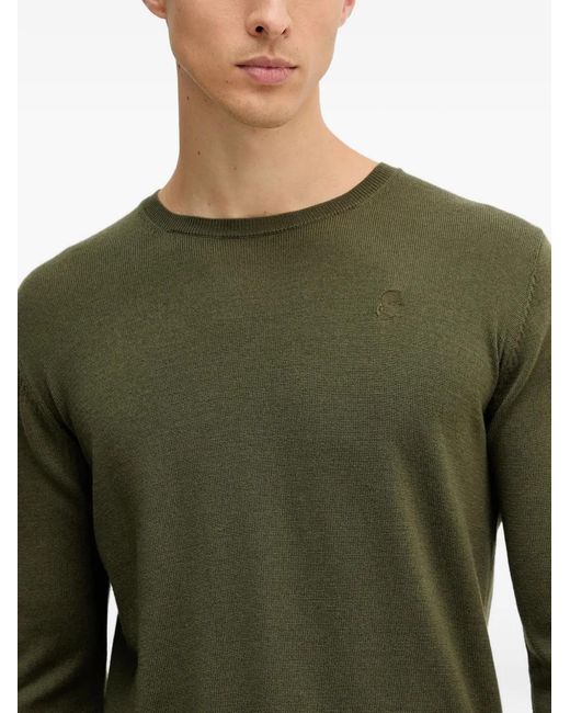 Karl Lagerfeld Green Crew-Neck Sweater for men