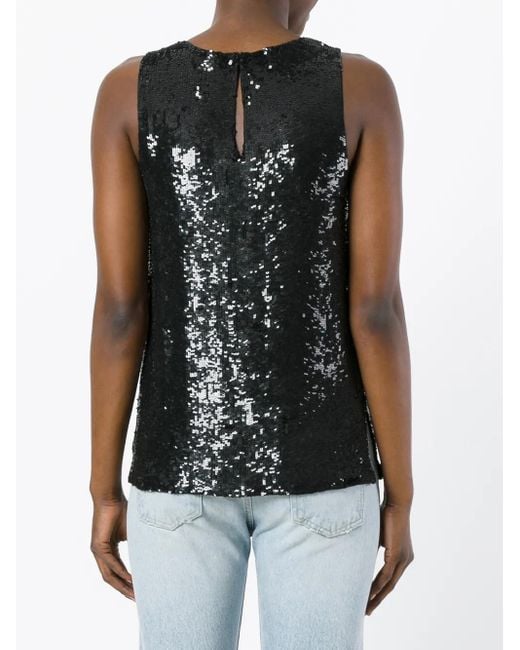 Débardeur Brodé De Sequins P.A.R.O.S.H. en coloris Black