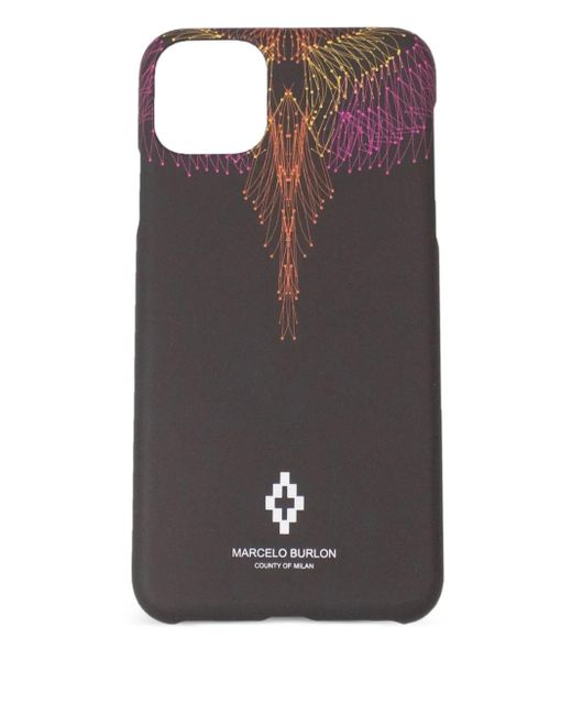 Marcelo Burlon Black Beizier Wings Iphone 11 Pro Max Case for men