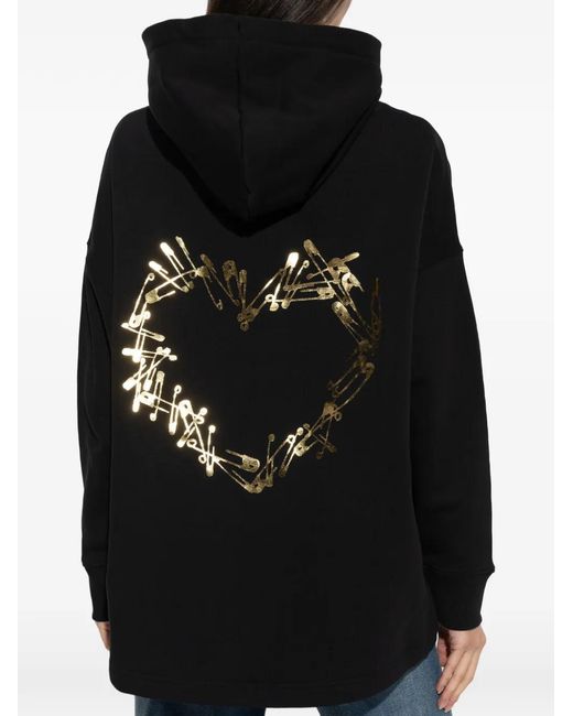 AllSaints Black Logo-Print Organic-Cotton Hoodie