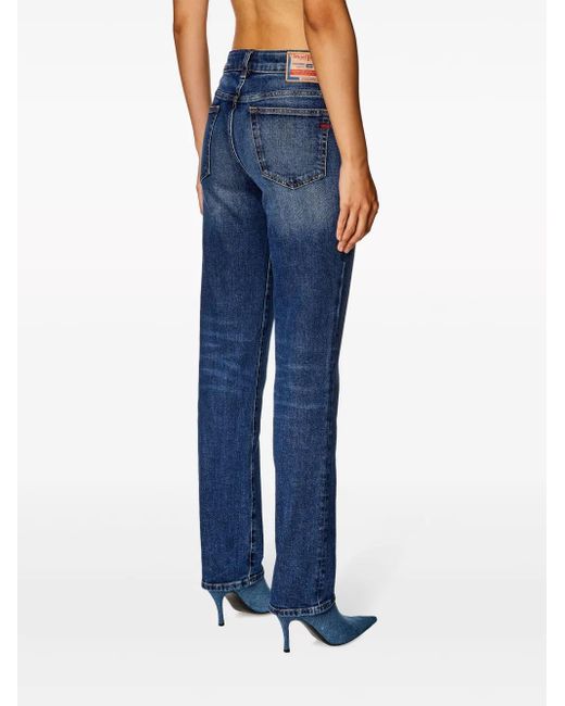 DIESEL Blue Medium Wash Straight-Leg Denim Pants