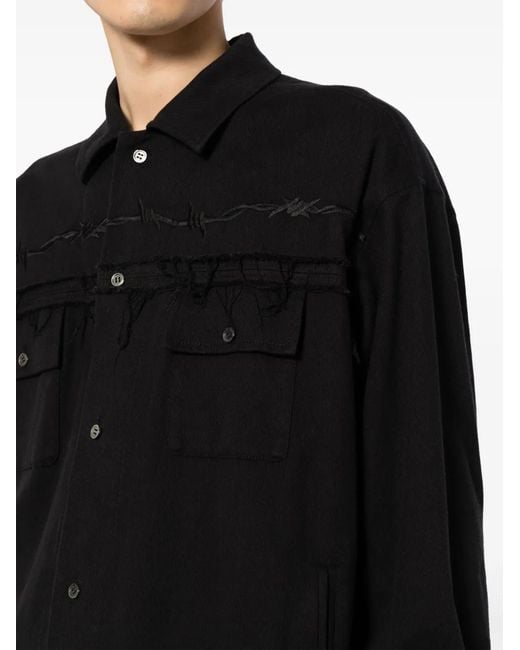 Undercover Black Fringe-Edged Shirt for men