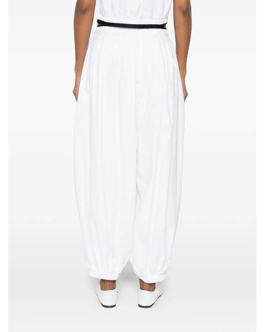 Maje White Elasticated-Waistband Oversize Trousers