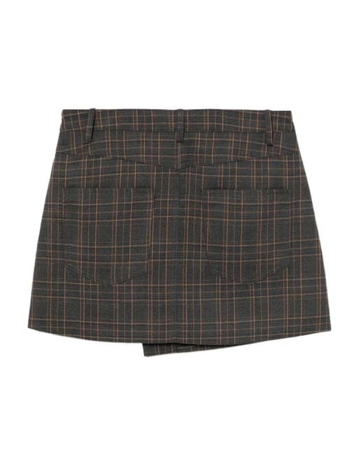 B+ AB Gray Checked Mini Skirt