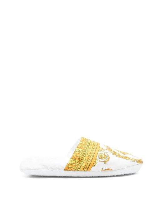 Versace Metallic Gemusterte Slipper
