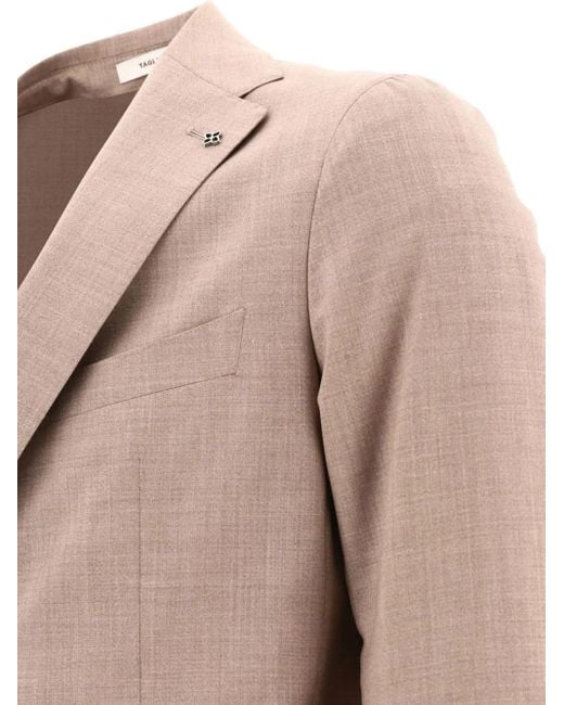 Tagliatore Natural Single-Breasted Wool Suit for men