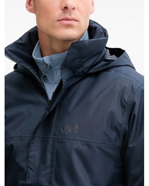 Helly Hansen Blue Logo Hooded Jacket for men