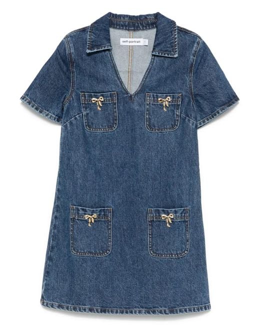 Self-Portrait Blue Denim mini dress
