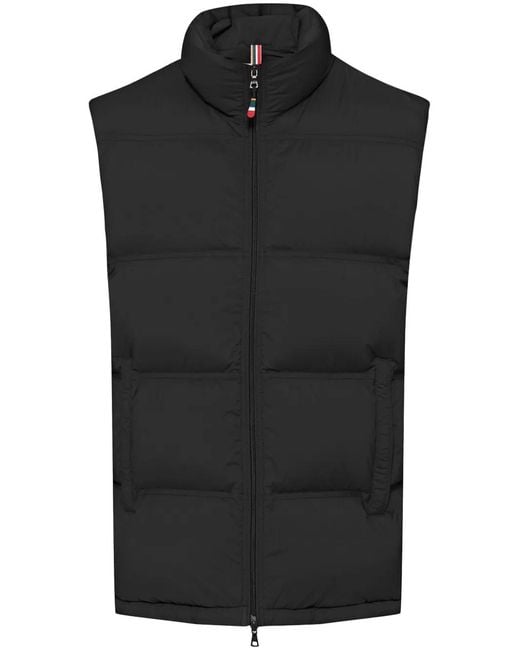 Orlebar Brown Black Padded Sleeveless Zip-Front Gilet for men
