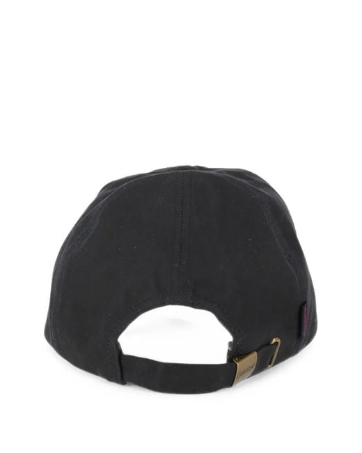 Barbour Black Waxed-Cotton Cap for men