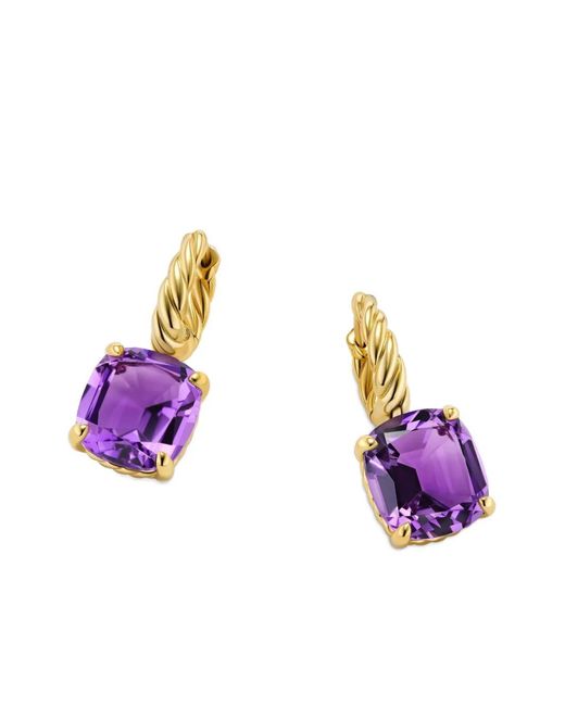 David Yurman Purple 18Kt Marbella Amethyst Drop Earrings