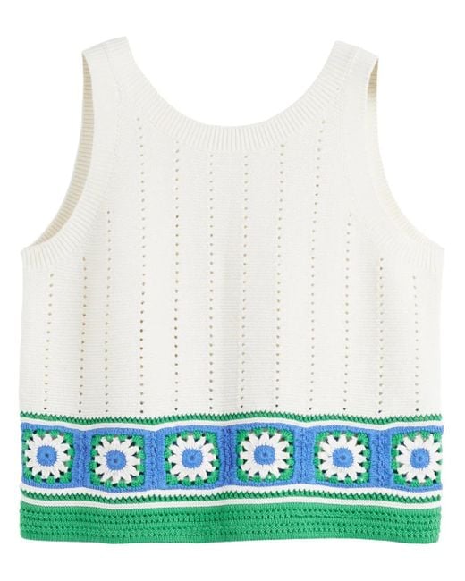 Chinti & Parker クロシェニット トップ White
