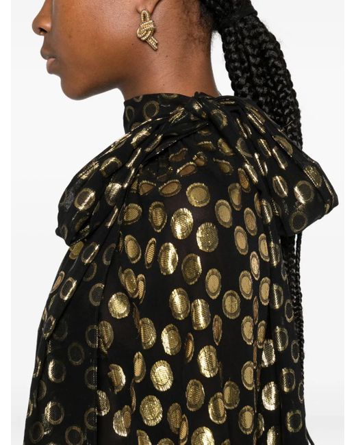 Ulla Johnson Black Gerüschtes Loretta Minikleid mit Polka Dots