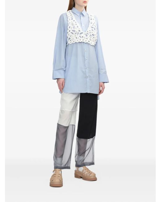 Enfold Blue Draped-Back Shirt