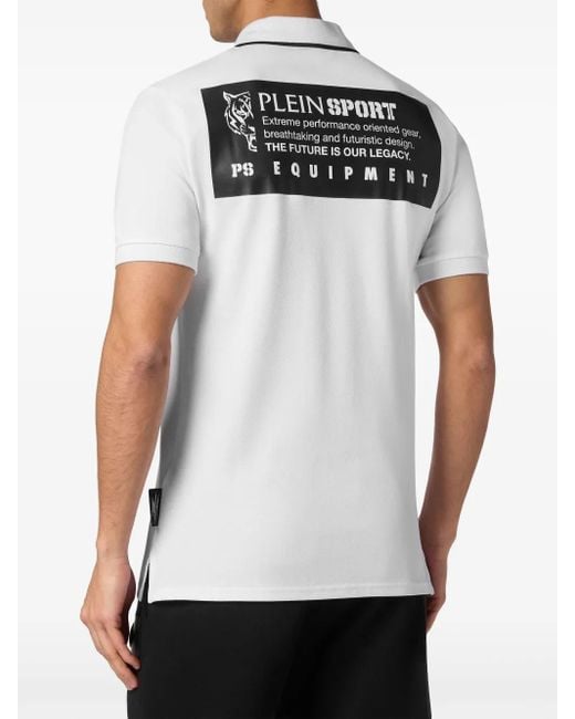 Philipp Plein Pikee-Poloshirt Mit Logo-Print in White für Herren