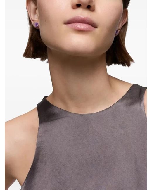 Tous Purple Bear Lgg Amethyst Square-Cut Earrings