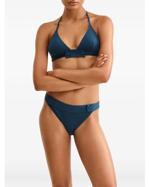 Eres Blue Bord Triangle Bikini Top
