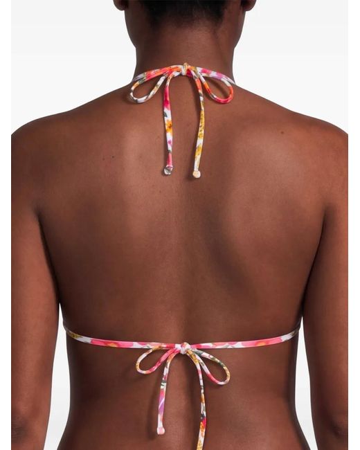 Farm Rio Red Banana Flowers Bikini Top
