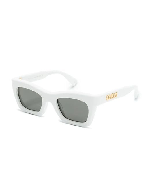 Gucci Gray Rectangle-Frame Sunglasses