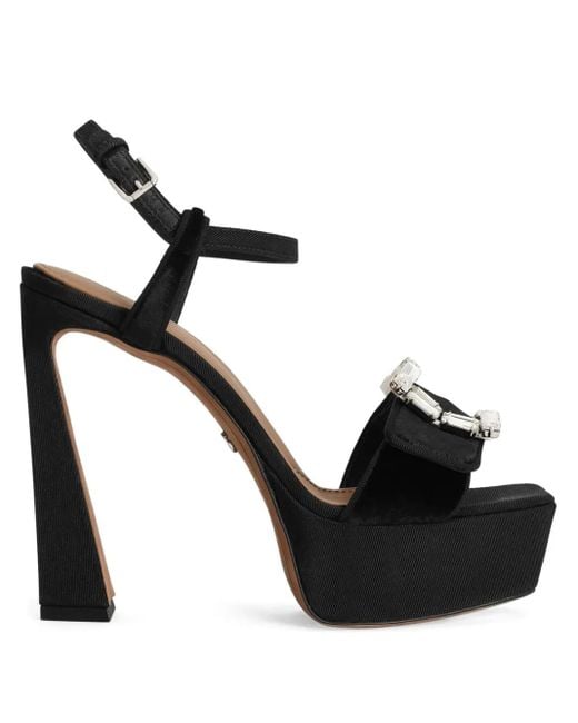 Dolce & Gabbana Black Jeweled Buckle Sandals