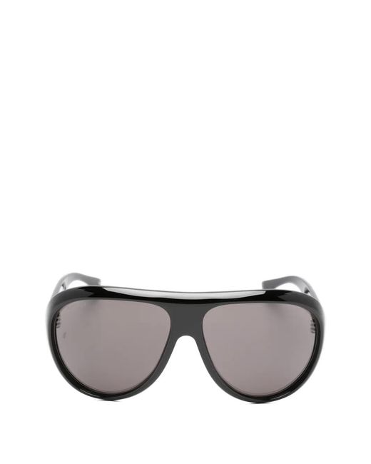 Gucci Gray Logo-Lettering Pilot-Frame Sunglasses