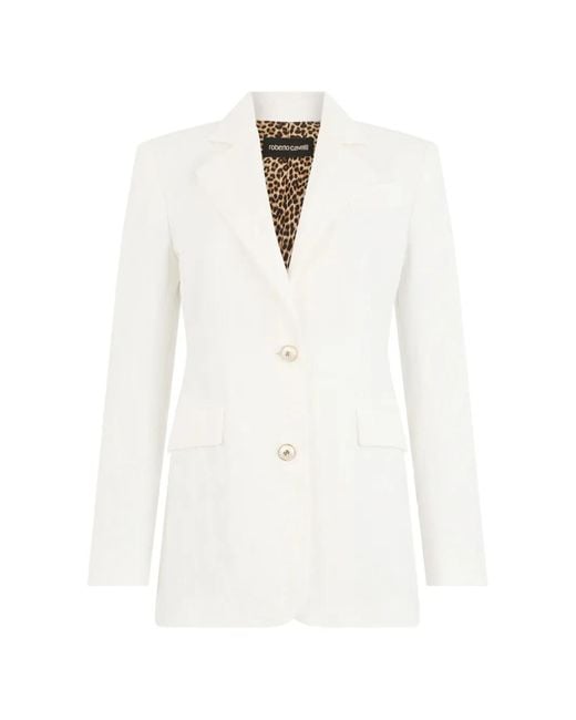 Blazer Con Botones Roberto Cavalli de color White