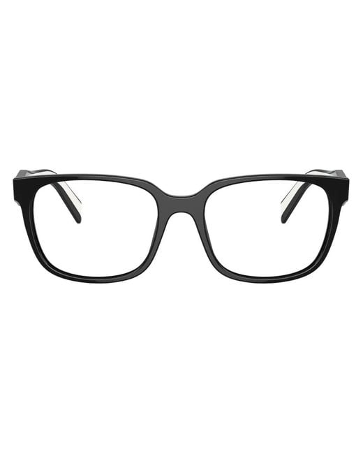 Prada Brown Brille Mit Eckigem Gestell