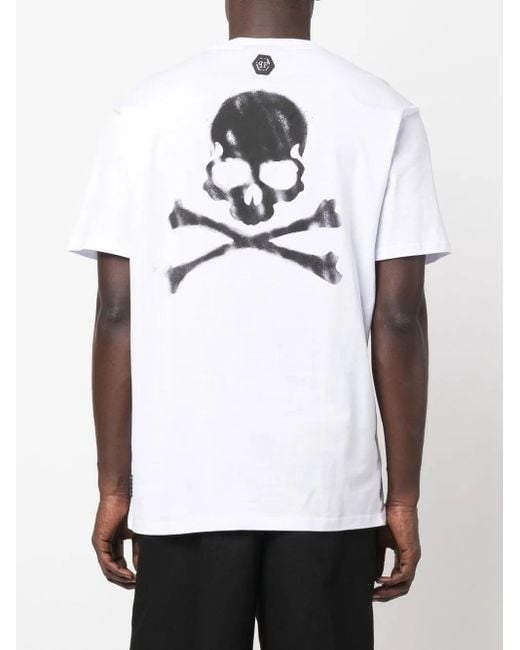 Philipp Plein White Skull-Print Detail T-Shirt for men