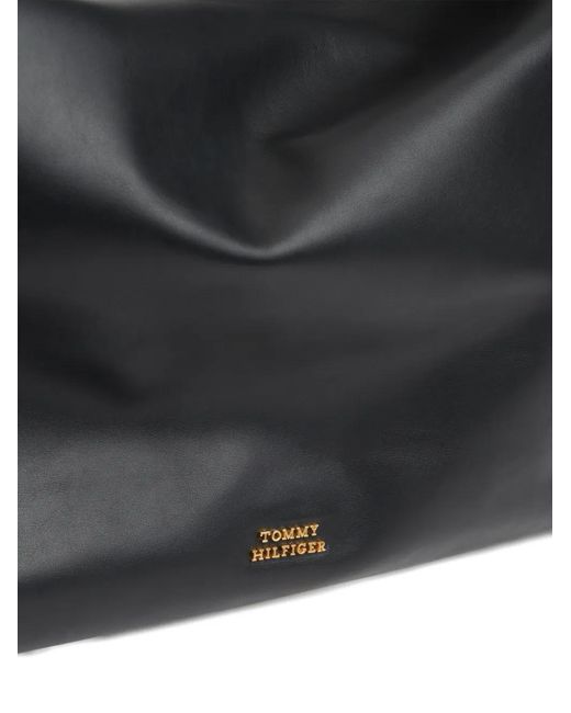 Tommy Hilfiger Black Sac Porté Épaule À Pompon