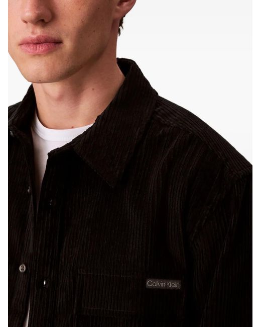 Calvin Klein Black Corduroy Pocket Shirt Jacket for men