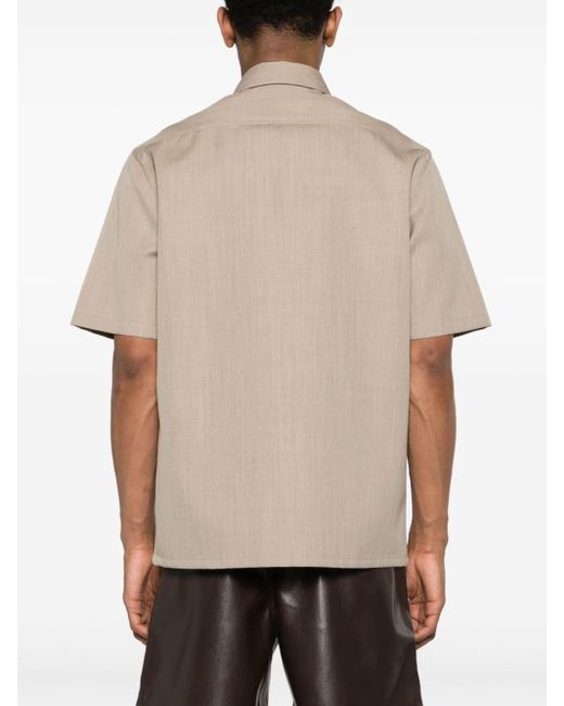 Jil Sander Natural Short-sleeve Wool Shirt for men