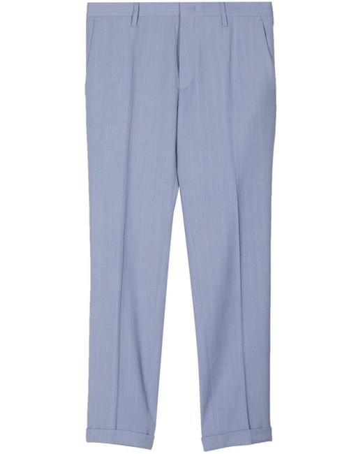 Paul Smith Blue Mélange-effect Tailored Trousers for men