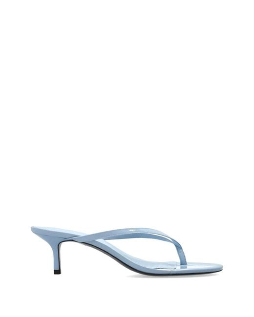 Black Suede Studio White Tash 50 Thong Sandals