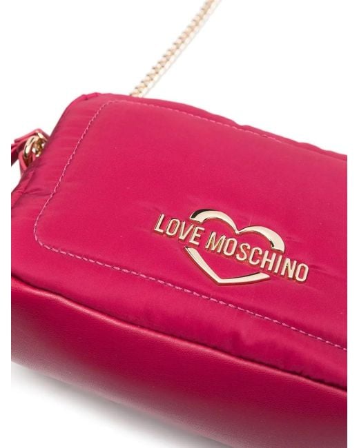 Love Moschino Pink Logo-Plaque Crossbody Bag