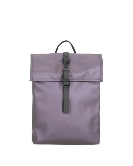 Rains Purple Mini Rolltop Rucksack