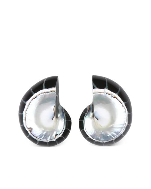 Julietta Black Nautilus Shell Earrings